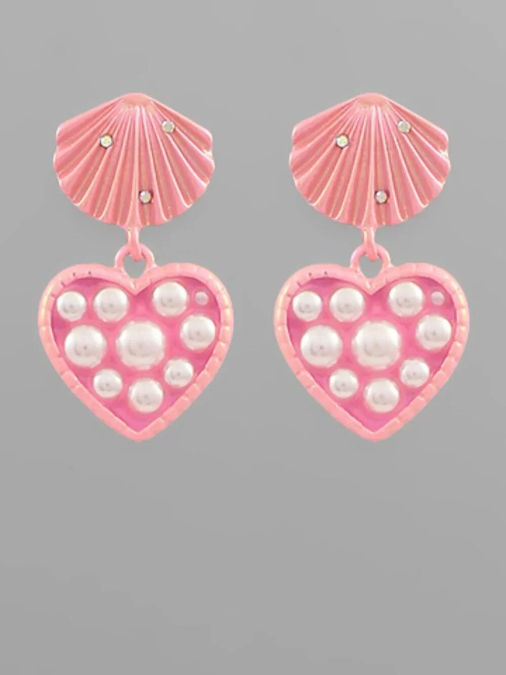 Seashell and Heart Earrings New